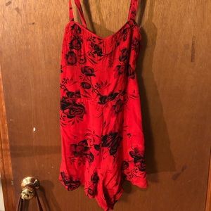 Red Free People Romper